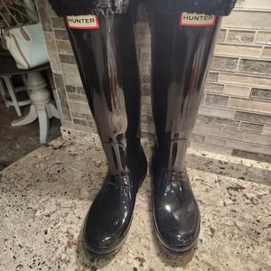 Hunter Tall Gloss Black Rain Boots